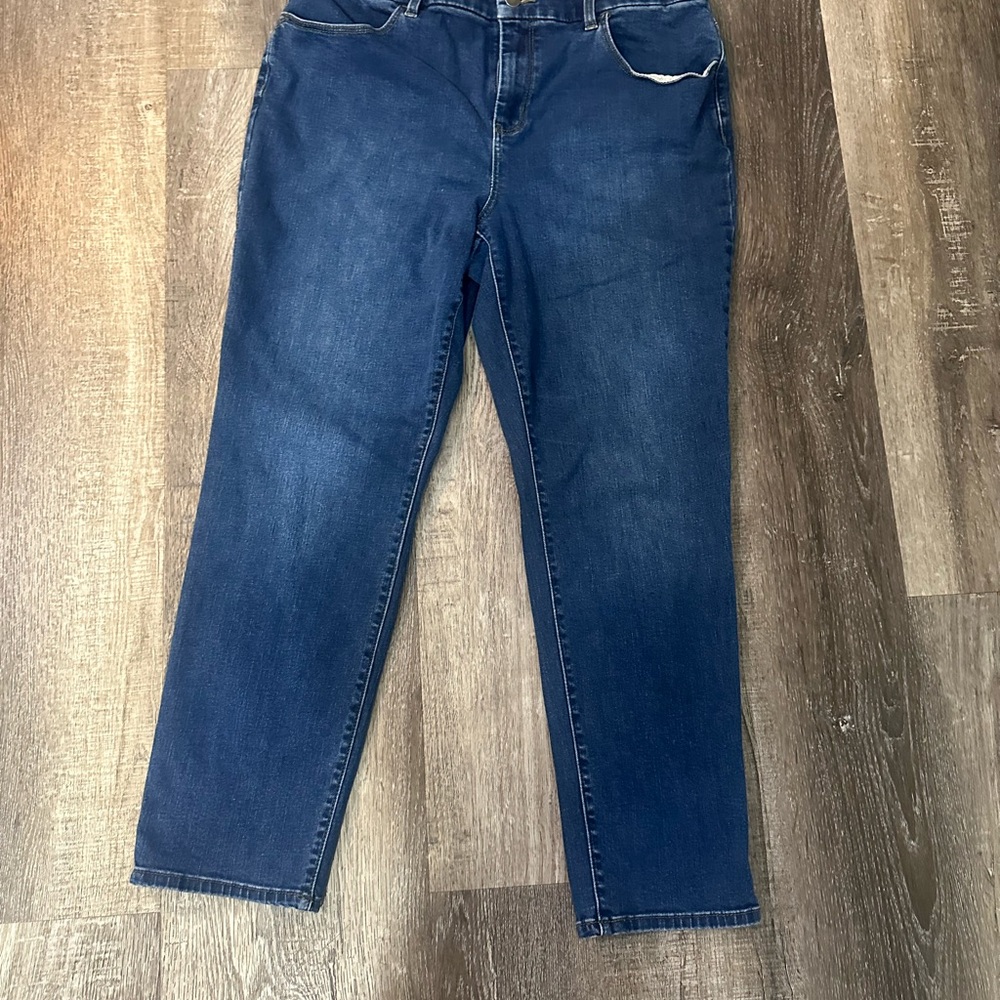Chico's Dark Blue Girlfriend Slim leg Jeans